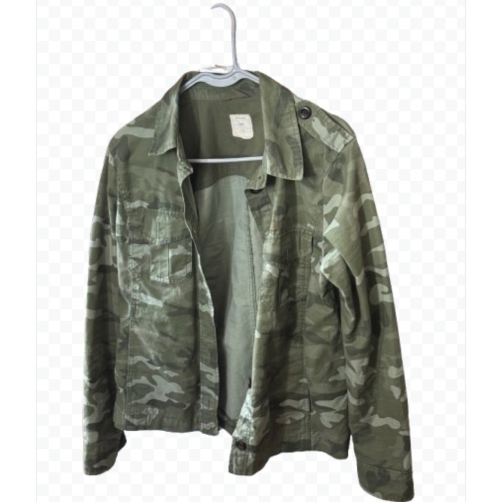 Gap Green Camouflage Button up Jacket